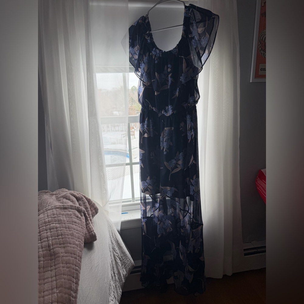 Express Dark Blue Floral Maxi Dress
